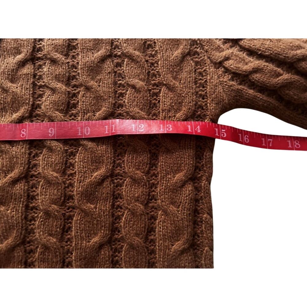 NWT Evolutionary Tobacco Long Sleeve Pullover Rib Crew Neck Cable Sweater-Med - Picture 8 of 12
